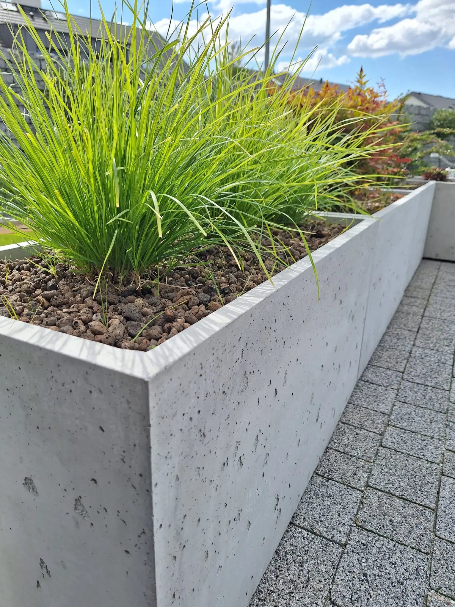 Outdoor Concrete Planters - Rectangle 50x120x50 cm closeup Decormania.eu